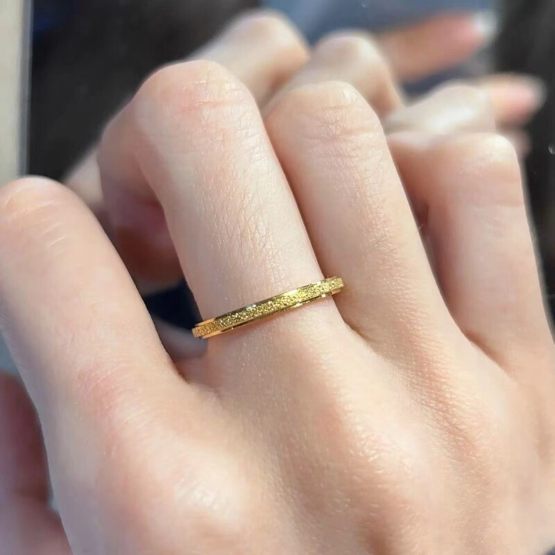 可水洗不掉色轻奢18K磨砂戒指2025新款爆款高级感小众设计指环