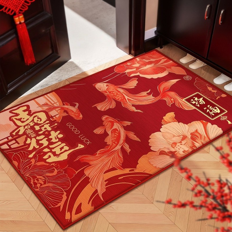 新款进门地垫入户门垫家用门口防滑垫子新年地毯红色脚垫耐脏门厅