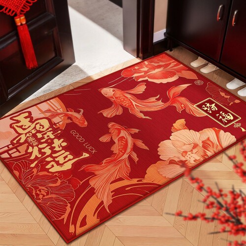 新款进门地垫入户门垫家用门口防滑垫子地毯红色脚垫耐脏门厅新居
