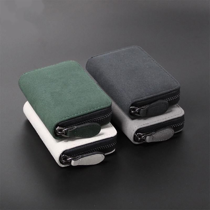 卡包男士翻毛皮卡片包精致防消磁多功能小巧卡夹证件包钱包卡套女