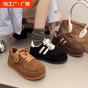 单鞋女全包勃肯鞋子2024夏季新款一脚蹬厚底增高乐福鞋钓鱼博肯鞋