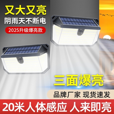 2025新款太阳能充电户外庭院灯家用室外防水感应照明门口壁灯花园
