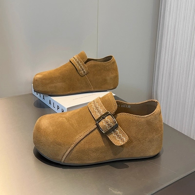 厚底增高全包勃肯鞋女一脚蹬2025新款时尚百搭内增高勃肯单鞋女鞋