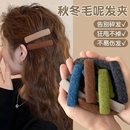 甜美复古发夹秋冬侧边夹刘海夹子头饰2026新款 前额bb植绒夹一字夹
