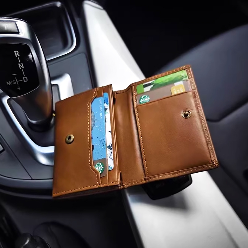 2025新款小巧便携卡包男多卡位高级感复古钱夹名片包卡夹二合一