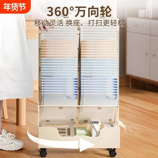 移动书架桌边置物架铁艺带轮书桌收纳落地旁边小书架侧边置物书柜教室课桌书本放书双面大容量滑轮铁质