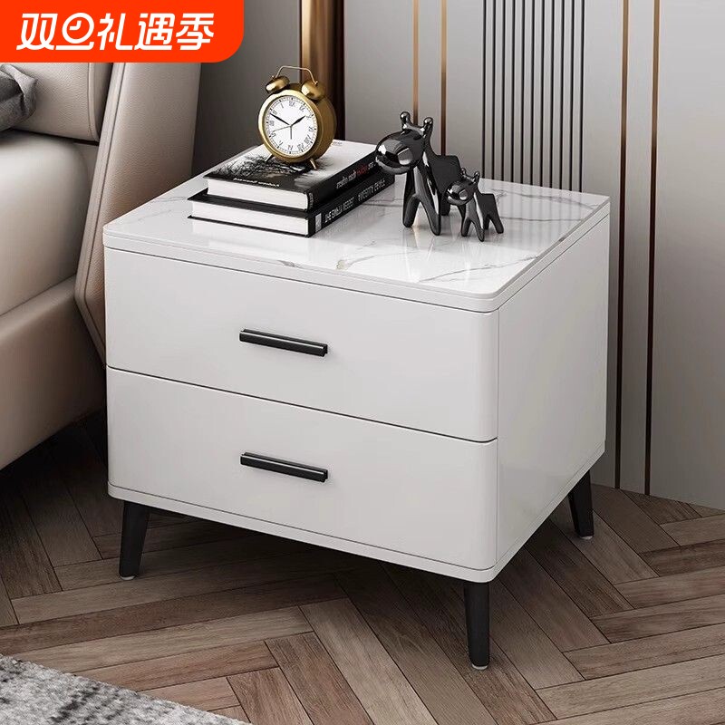 烤漆床头柜实木小型家用卧室轻奢时尚高级感床头柜储物柜
