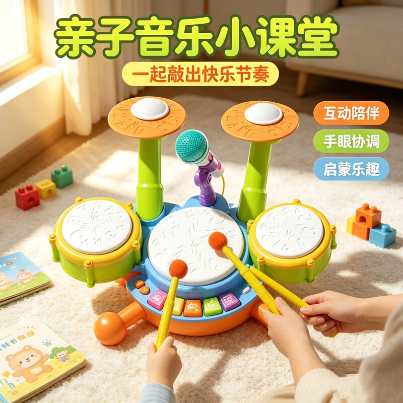 儿童架子鼓玩具宝宝打鼓乐器益智婴儿幼儿1到3两岁半2男女孩6个月图片