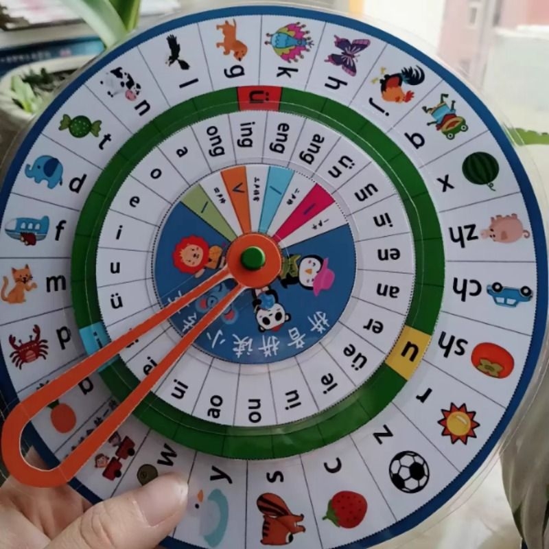 幼儿园小学生汉语拼音转盘教具卡片学习神器可转动模型儿童早教
