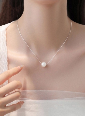 一颗珍珠项链女简约小众设计冷淡风锁骨链高级感人造气质颈链闺蜜