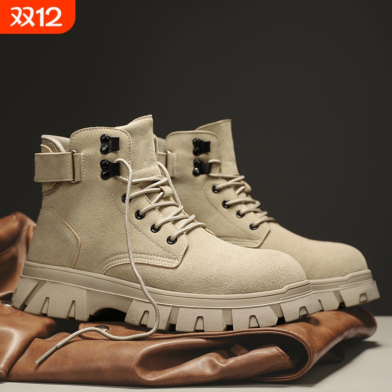 复古真皮马丁靴男款2025新款男士户外登山工装靴鞋防滑耐磨沙漠靴