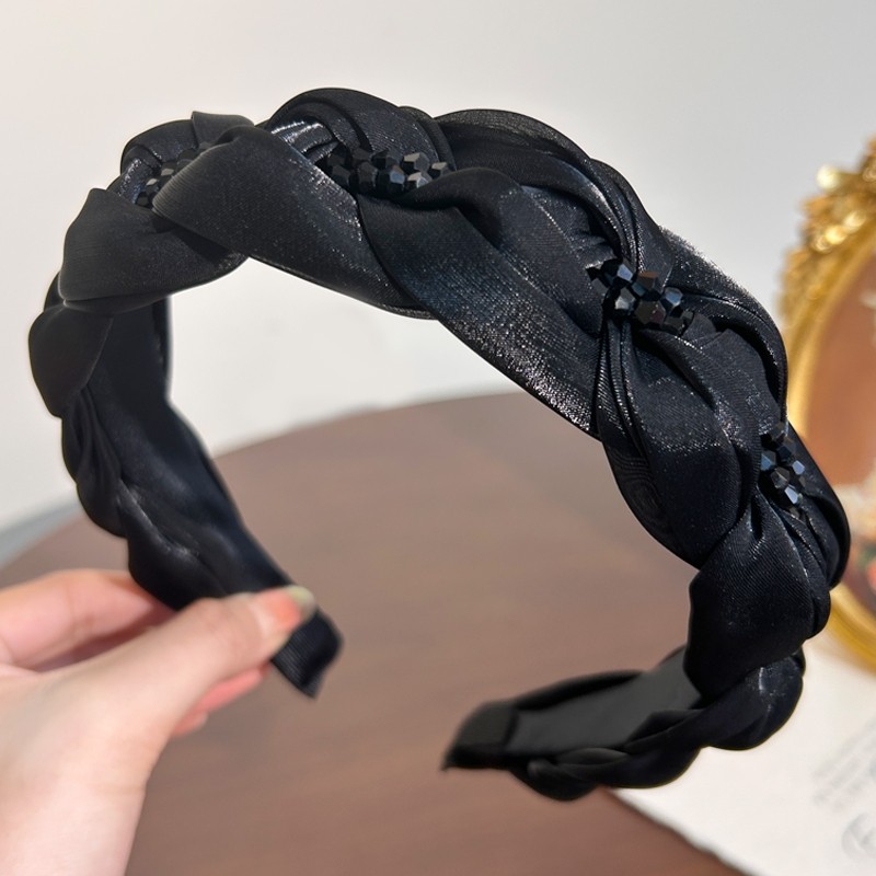 2025新款黑色高颅顶发箍女款头箍压发卡发捆头饰发旅发窟麻花头窟