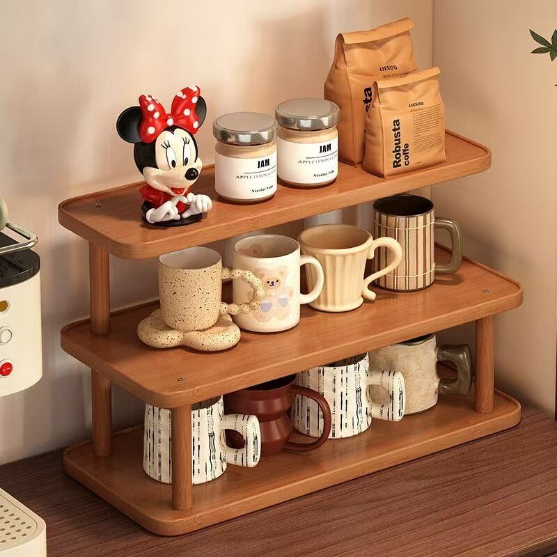置物架桌面杯架多层杯子收纳架茶杯咖啡水杯收纳小型博古架子台面