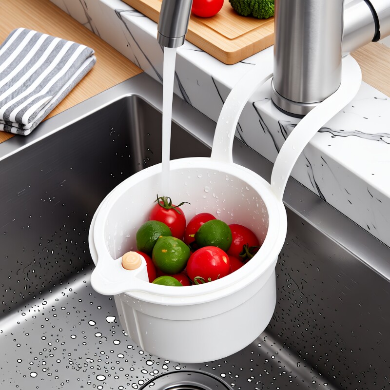 可挂式厨房水槽沥水篮挂篮多功能过滤收纳置物架水龙头洗菜水果