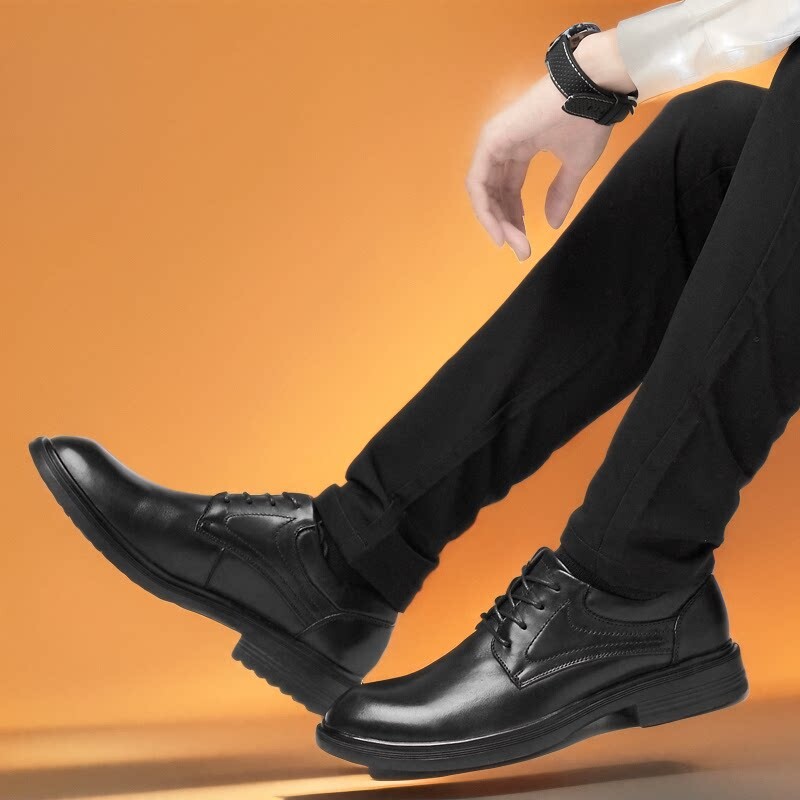 爱马男仕474645码纹肥脚鳄鱼50男加肥加宽厚皮鞋正装48加大