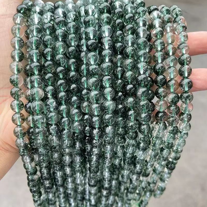 招财水晶绿幽灵聚宝盆多圈手链