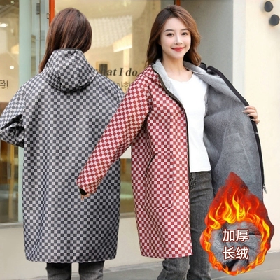 罩衣女新款冬季加绒加厚外穿2025防水防油保暖工作服厨房家用围裙