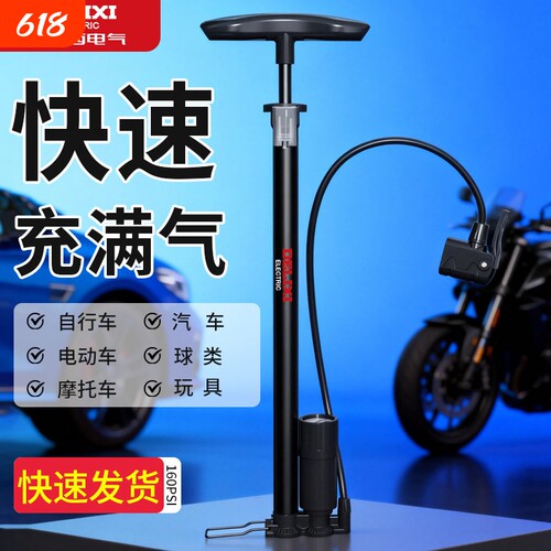 德力西电气打气筒自行车家用小电动汽车通用高压充气摩托车电动车
