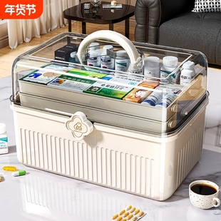 药箱家庭装医药箱家用大容量儿童药物多层医疗收纳盒急救箱小药盒