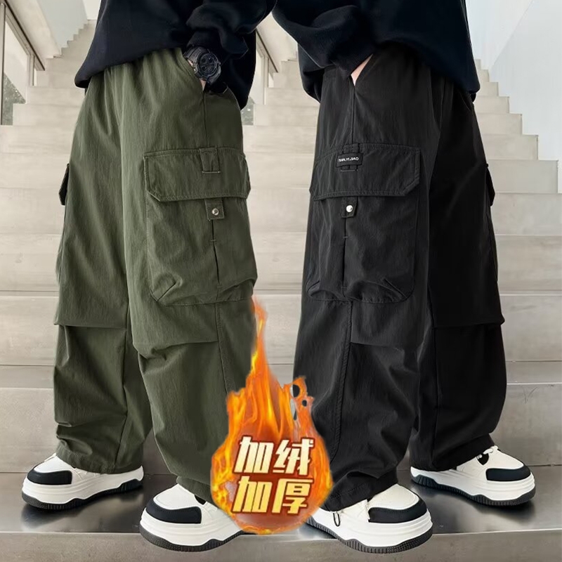 男童裤子2026新款今年流行爆款儿童工装裤中大童冬季男孩加绒长裤