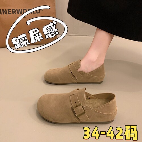 大码勃肯鞋女2026新款鞋41到43女秋季一脚蹬懒人鞋防滑软底孕妇鞋