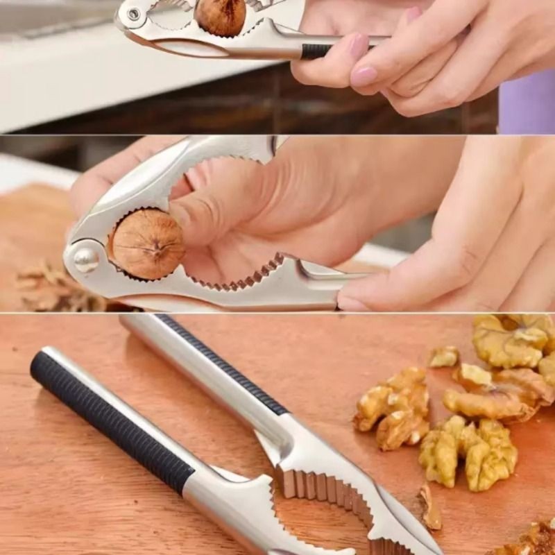 山核桃夹子家用松子榛子开壳器小夹核桃神器剥壳器不锈钢钳子坚果