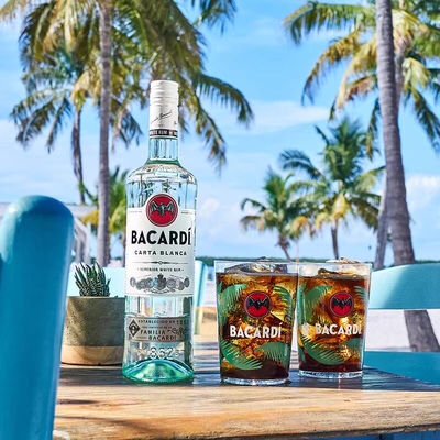 Bacardi百加得白朗姆酒750ml莫吉托鸡尾酒烘焙调酒基酒进口洋酒