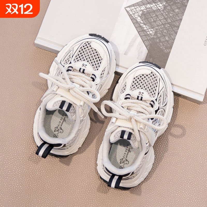 儿童运动鞋2025新款夏季女童老爹鞋单网网面跑鞋男童透气轻便鞋子