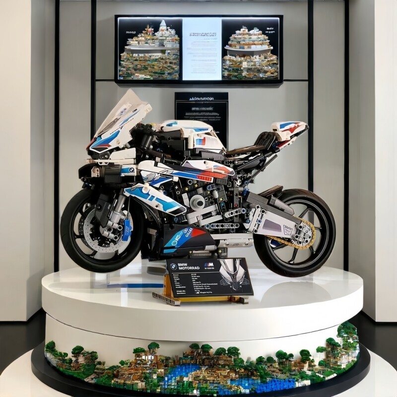宝马M1000RR摩托车兼容乐高积木机械组高难度拼装玩具机车男女