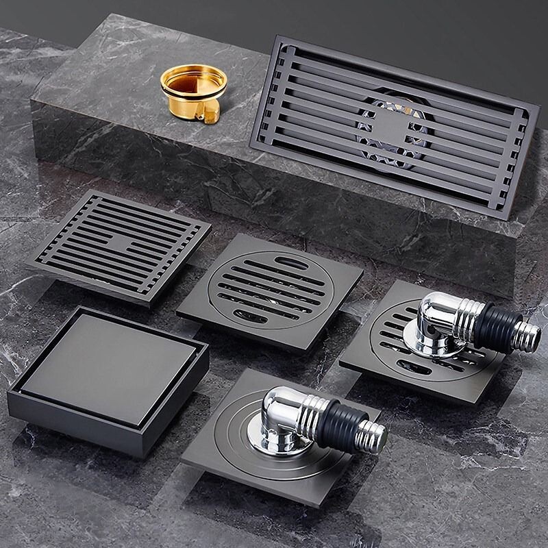 304不锈钢地漏枪灰色全铜地漏芯淋浴房下水道防虫大排量防臭神器