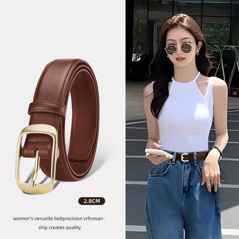 保罗女士皮带女款腰带简约百搭韩版2025夏季新款配秋冬牛仔裤ins