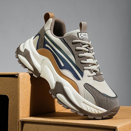 潮牌男鞋春秋款新款高级感厚底增高男士休闲运动情侣老爹鞋子