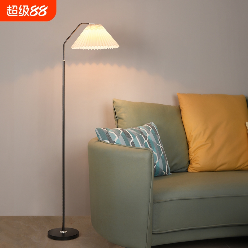 落地灯复古中古客厅沙发旁装饰氛围灯高级感轻奢护眼卧室床头灯