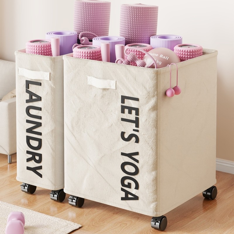瑜伽垫收纳筐家用带轮可移动健身房小工具置物架泡沫滚轴收纳神器