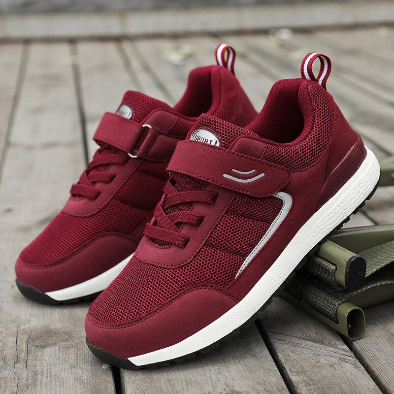 春秋季新款老人鞋中老年防滑软底鞋休闲健步鞋轻便运动鞋减震加宽