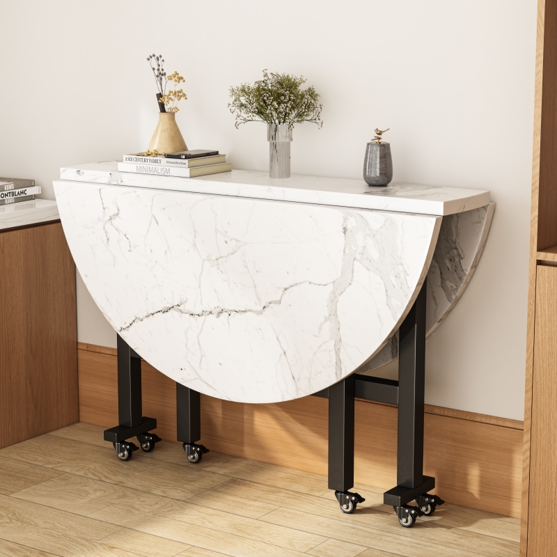 可折叠桌子带转盘家用小户型圆形吃饭桌子酒店聚会10人折叠大圆桌