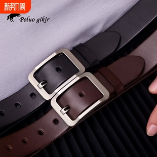 潮流牛仔高档黑色 百搭商务中青年时尚 保罗男士 腰带皮带休闲韩版