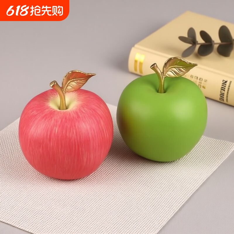 黄铜苹果手工彩绘铜苹果桌面摆件吉祥苹果家居装饰品铜工艺品礼品