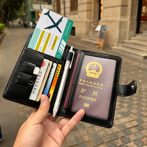 新款防盗刷护照夹钱包一体出国旅行证件卡包护照收纳包多功能可放