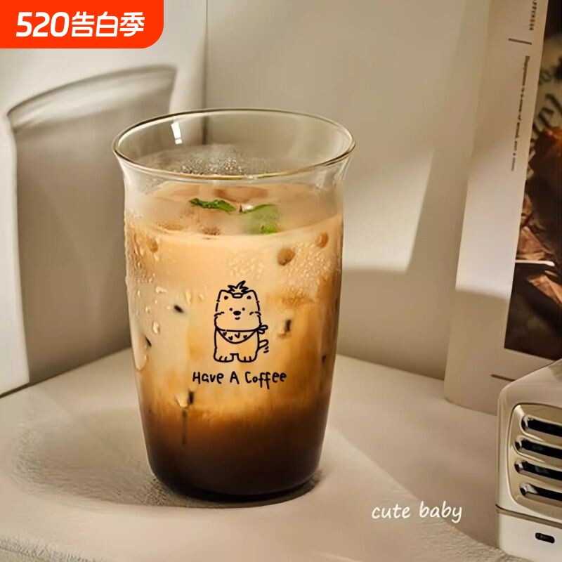 高硼硅玻璃杯家用耐高温水杯子2026新款女高颜值牛奶咖啡杯办公室