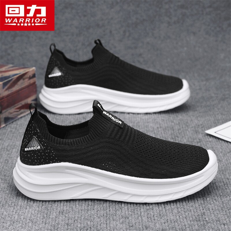 回力一脚蹬男鞋夏季网面透气运动袜子鞋男士飞织软底轻便休闲网鞋