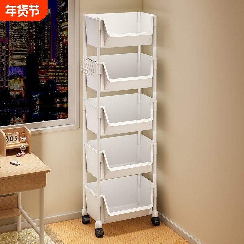 书架置物架小推车落地儿童玩具收纳架子厨房家用储藏柜零食杂物柜