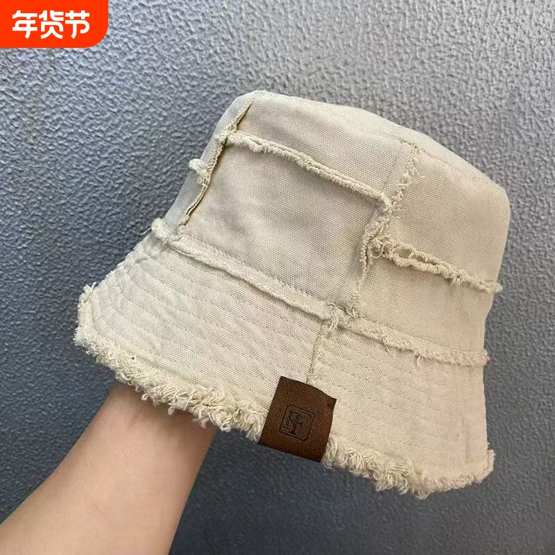 帽子春夏款渔夫帽男潮牌嘻哈ins日系短檐大头围防晒盆帽大号加大