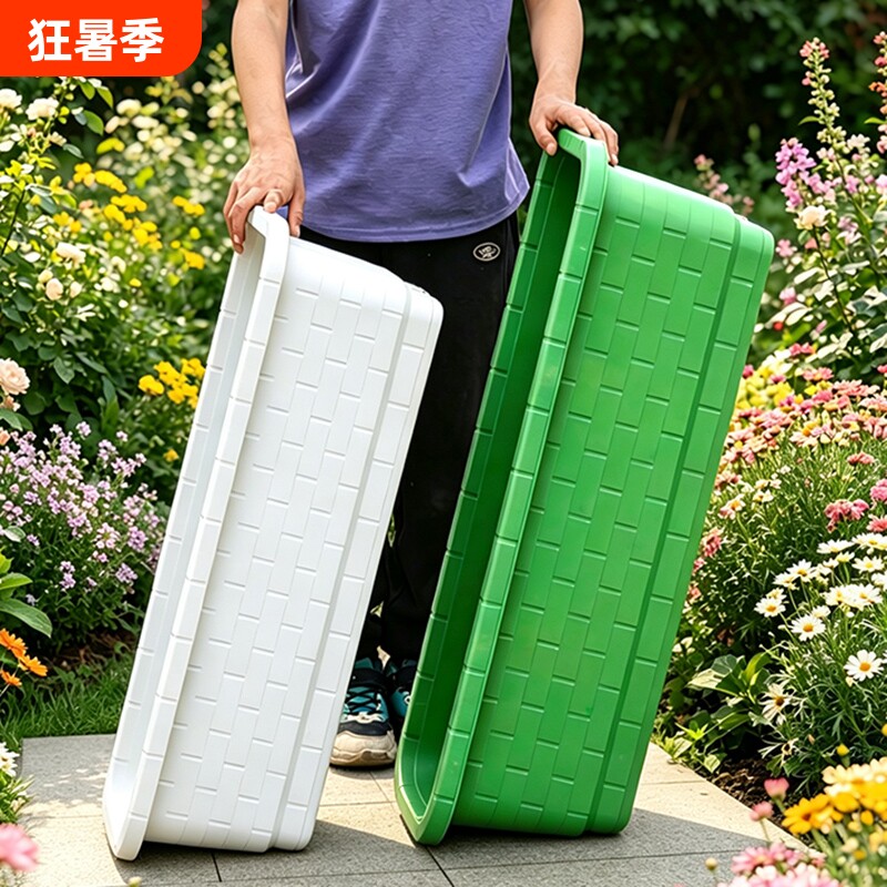 长方形仿花盆加厚特大号带排水孔树脂家用种菜养花种植箱落地绿植