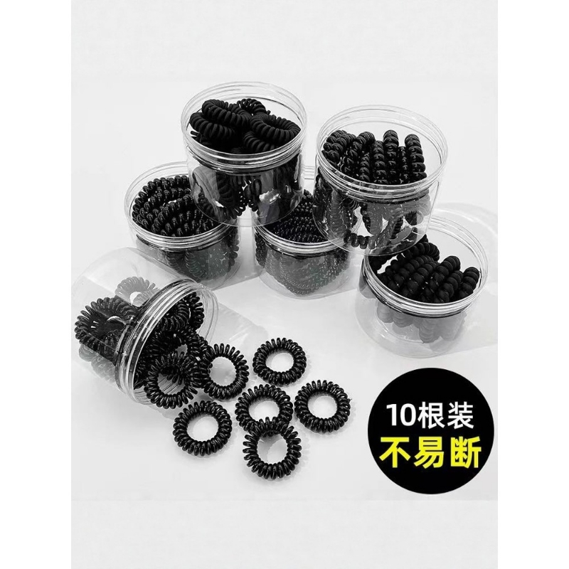 电话线发圈女黑色弹簧橡皮