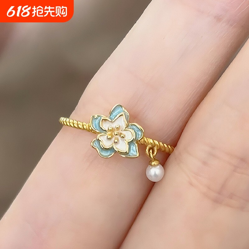 法式气质珐琅彩戒指高级感精致时尚轻奢指环气质百搭款指环手饰品