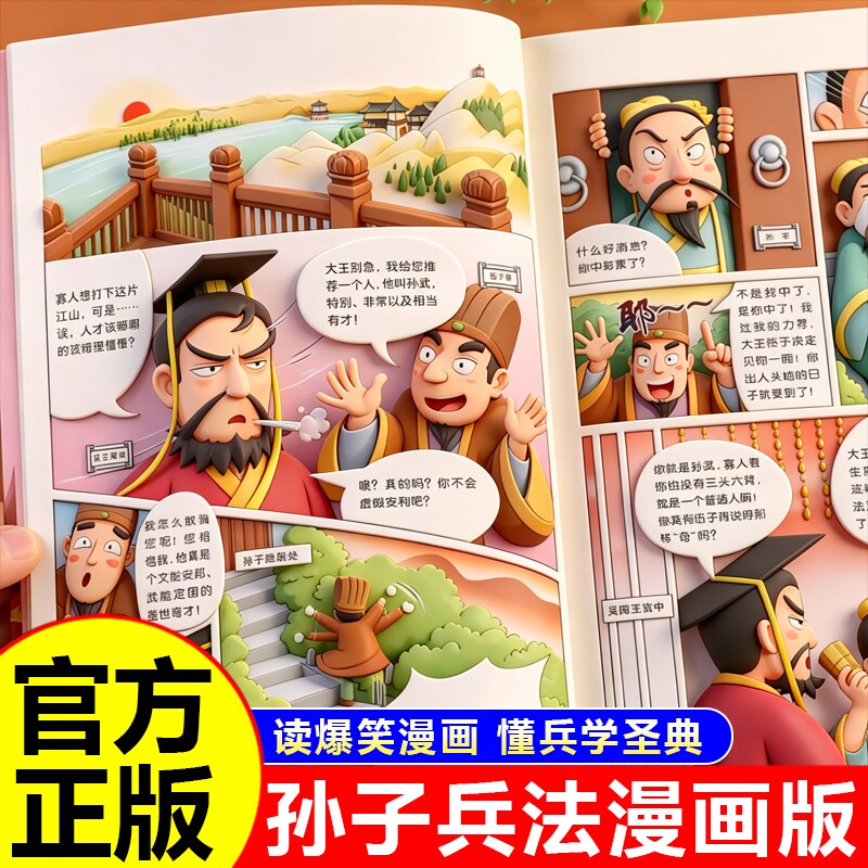 漫画书三十六计漫画版适合小学生看的孙子兵法与正版课外阅读书籍全彩儿童版36计历史青少年版经典读物连环画t故事小说史记有趣