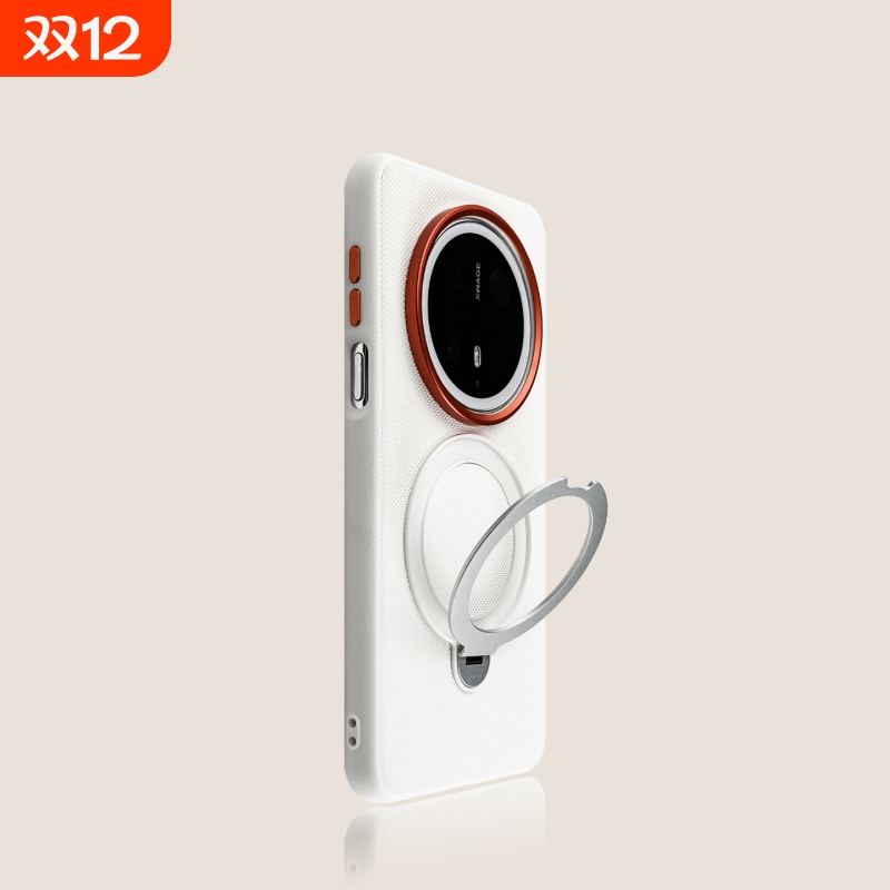 适用华为Mate80/70pro+手机壳新款Pura80磁吸旋转支架Nova14 Ultra素皮纹P70U高级感meta60防摔MATA70保护套