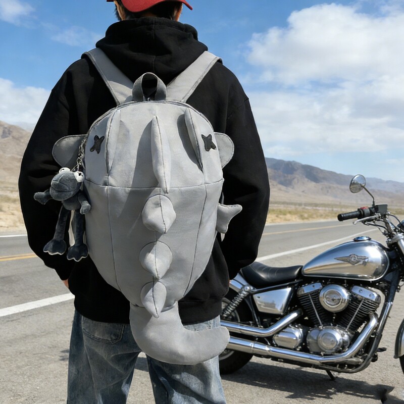 骑行双肩包男背包机车头盔包全盔半盔书包女黑色户外防水平板登山