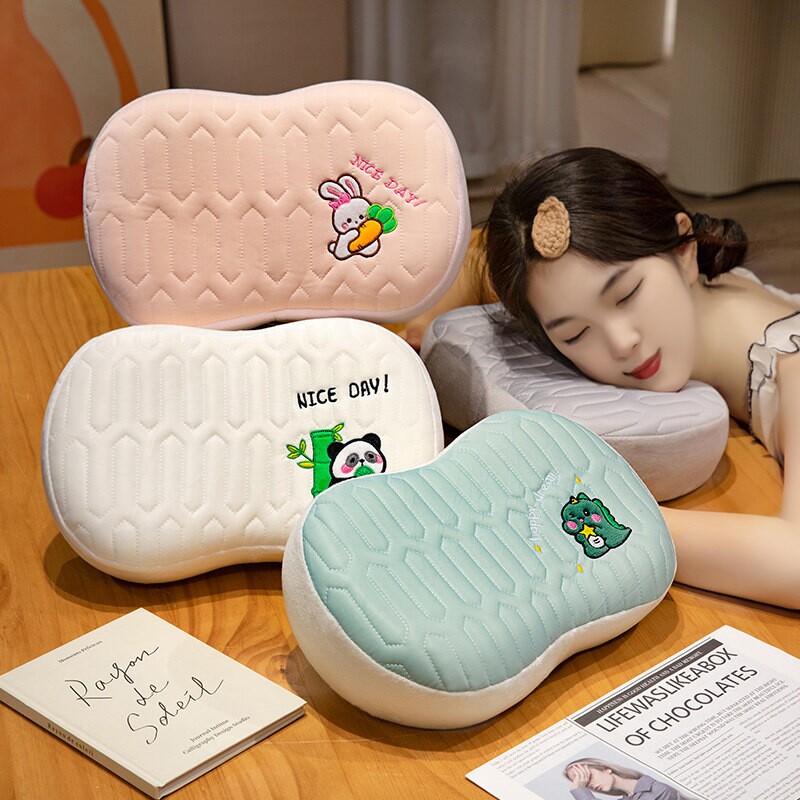 乳胶记忆棉午睡枕学生宿舍单人枕办公室成人午休趴睡枕可携式小枕